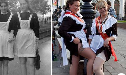 Ни принципов, ни морали. В Сети решили сравнить фото советских и современных выпускниц